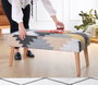 Atelier Del Sofa Banco Beshir v2, Banco Tapizado en Algodón y Lino, 91x42x46 cm